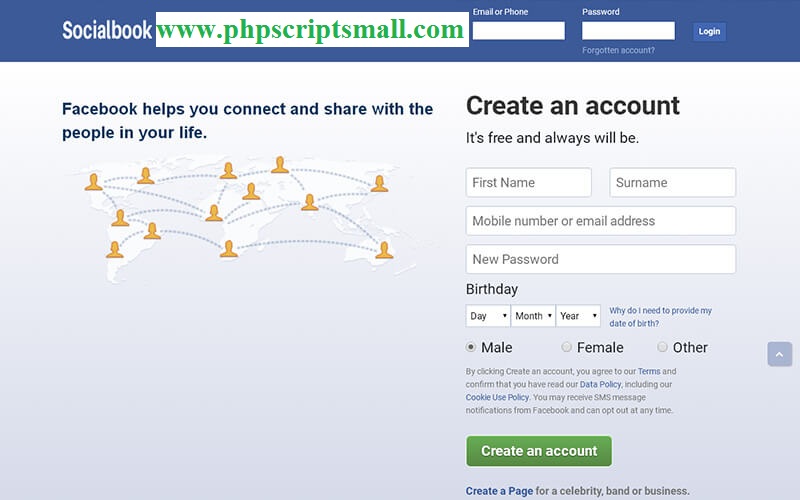 Facebook Clone Social Community Script 99 Clone Scripts - High Resolution Gradient Designs for Desktop