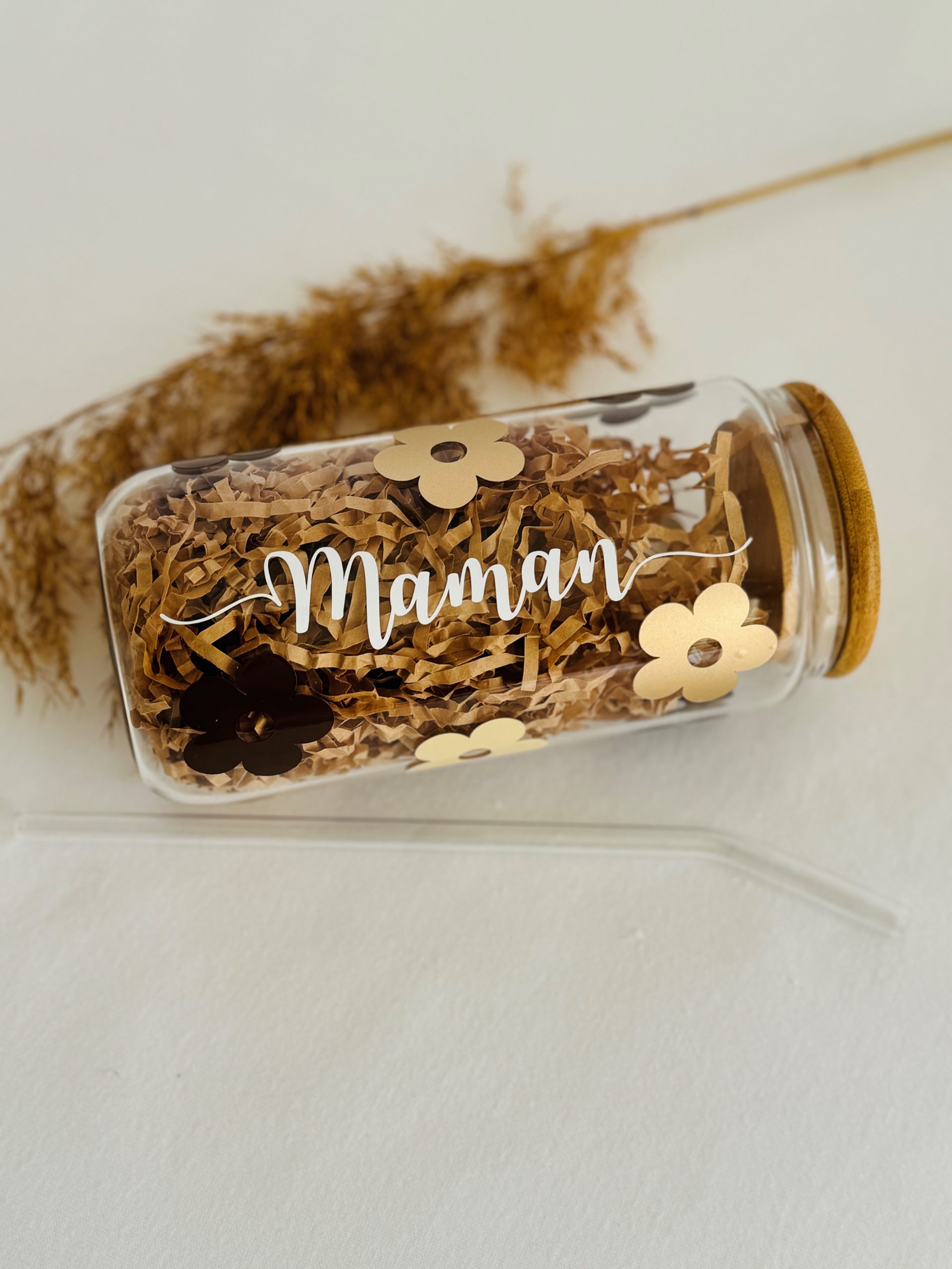 Gourde en Verre Maman – Cadeau Pratique et Tendre