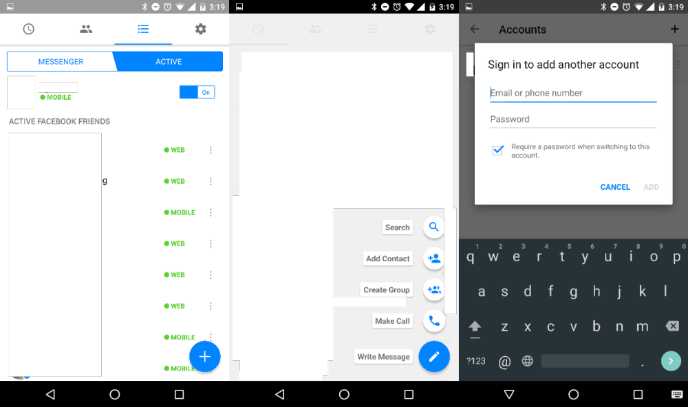 Facebook testing Material-inspired design for Messenger, multiple ...