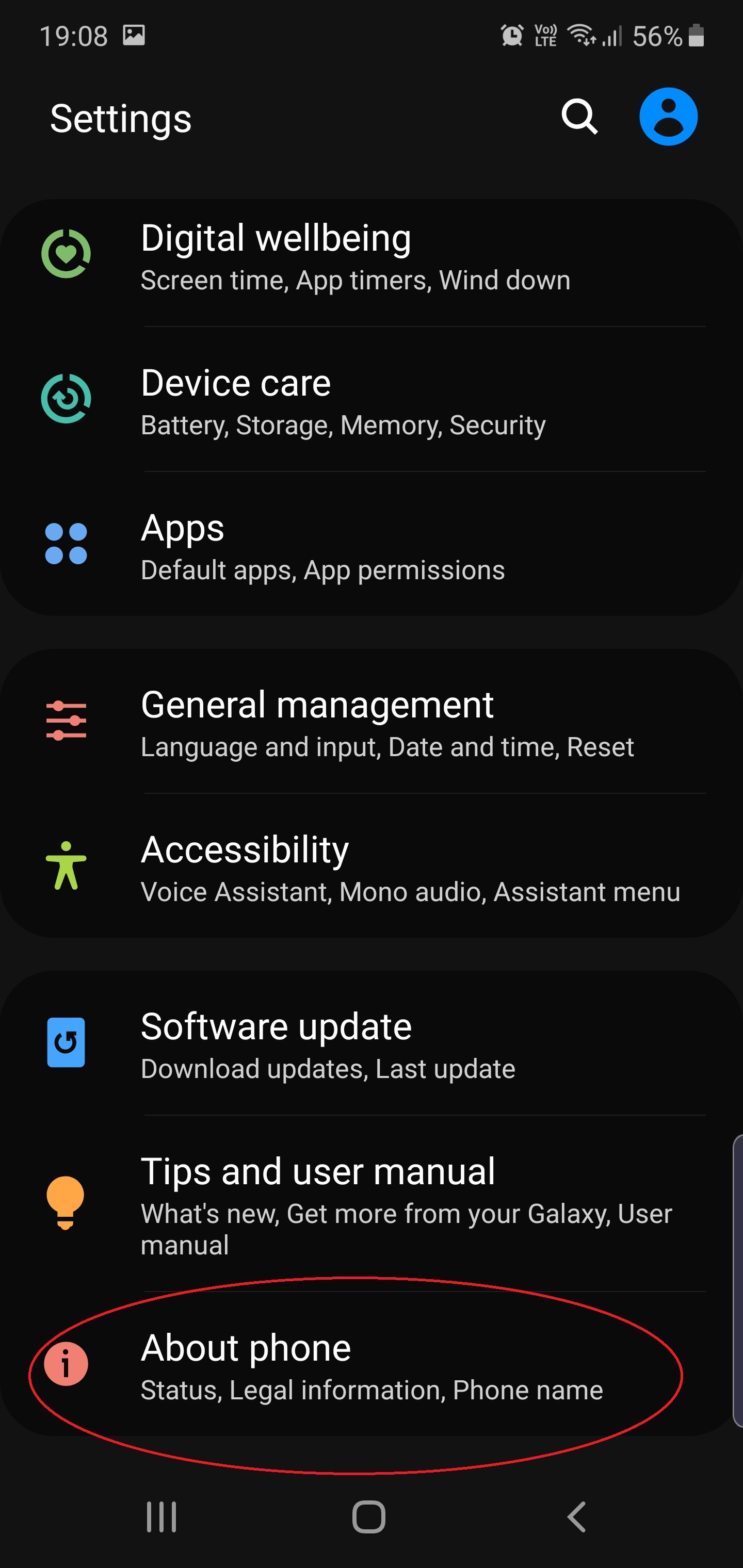 Now tap on "About Phone"