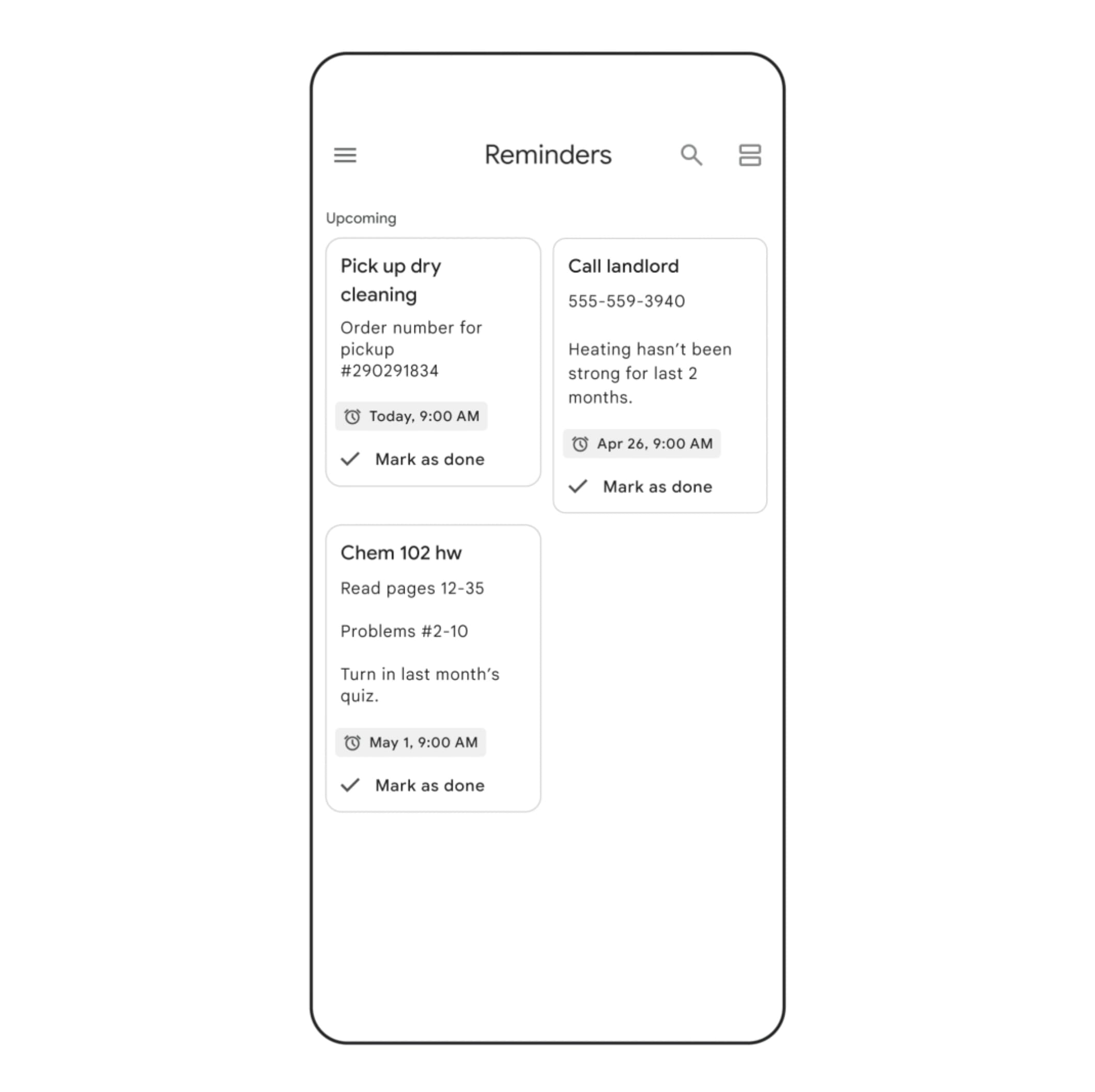 Google Tasks Keep reminders