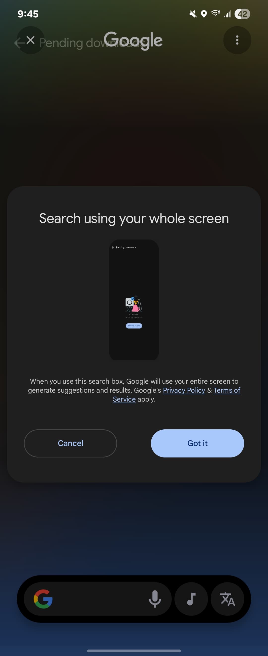 Circle to Search whole screen
