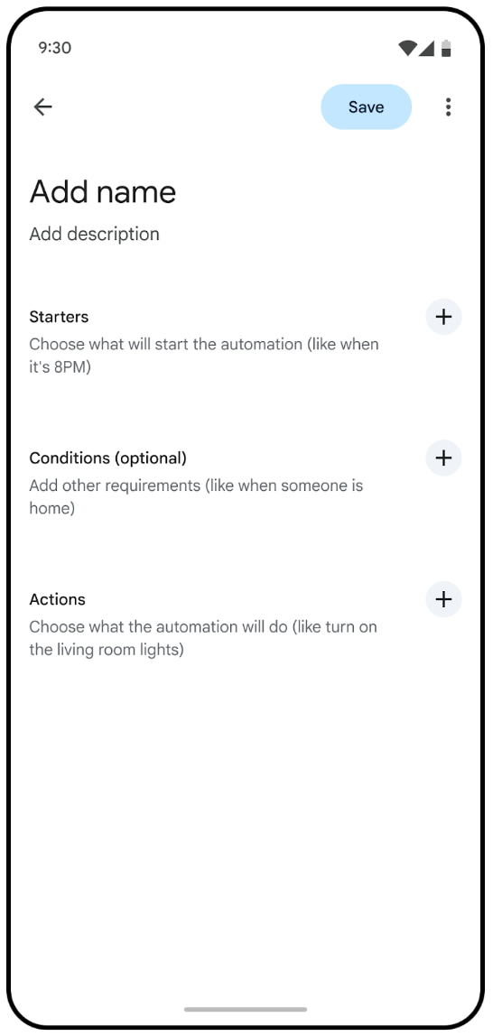 Google Home automation editor