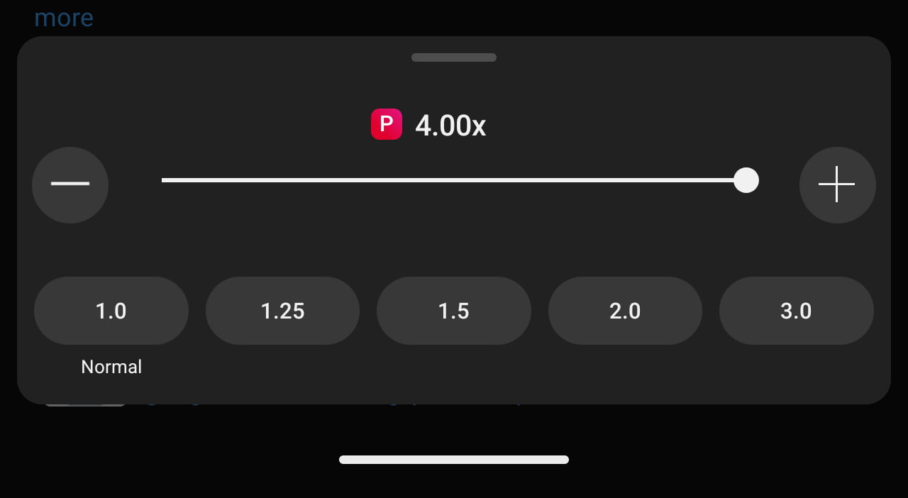 YouTube Premium playback speeds