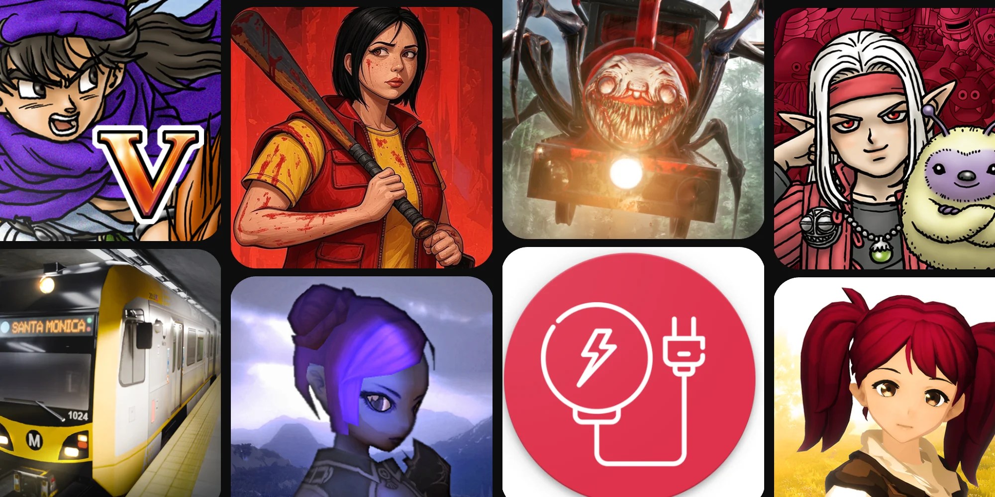 A collage of images of a woman holding a bat