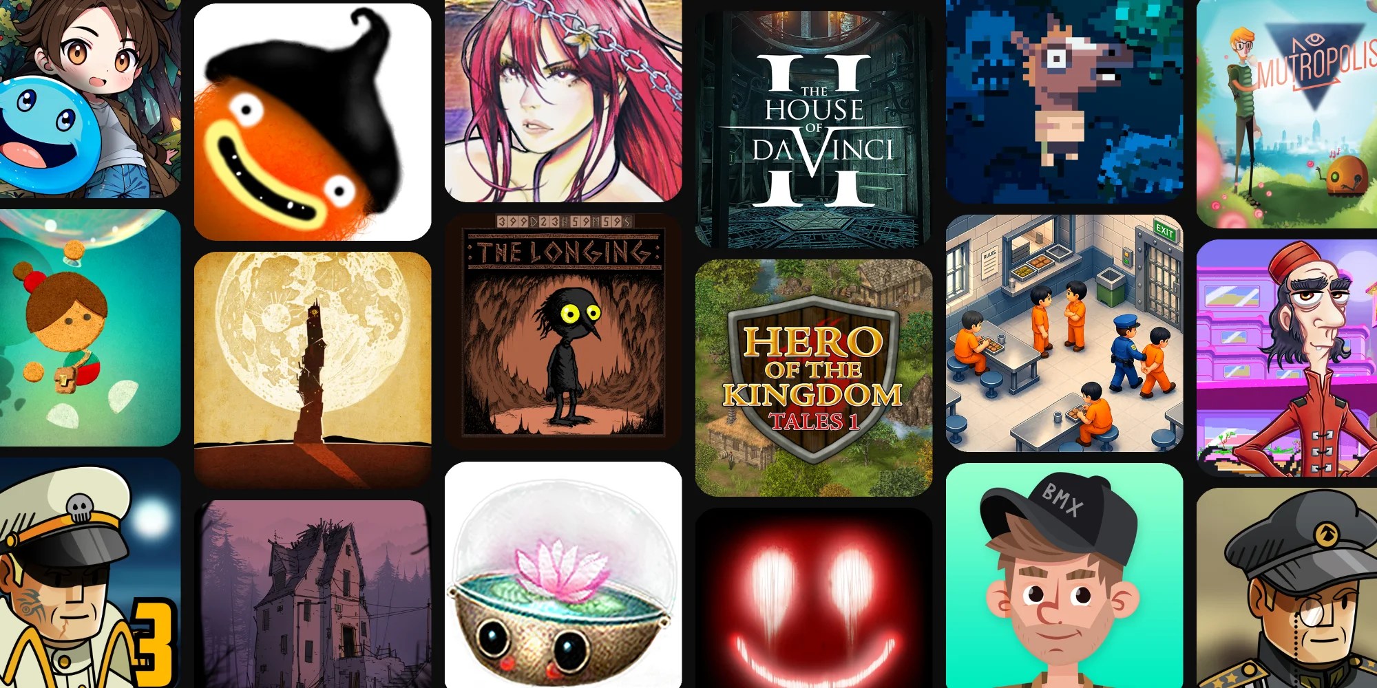 A collage of images of characters
