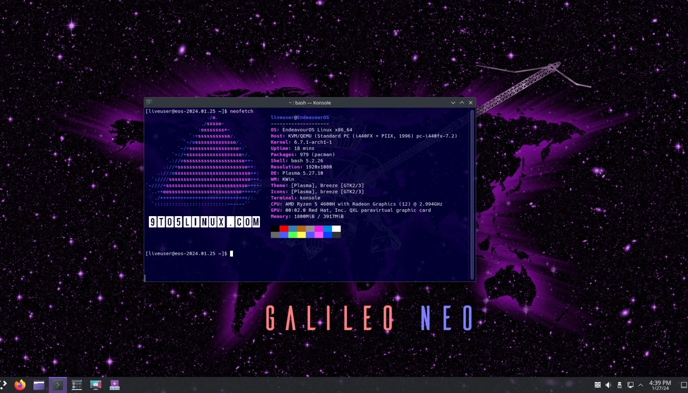 EndeavourOS Galileo Neo