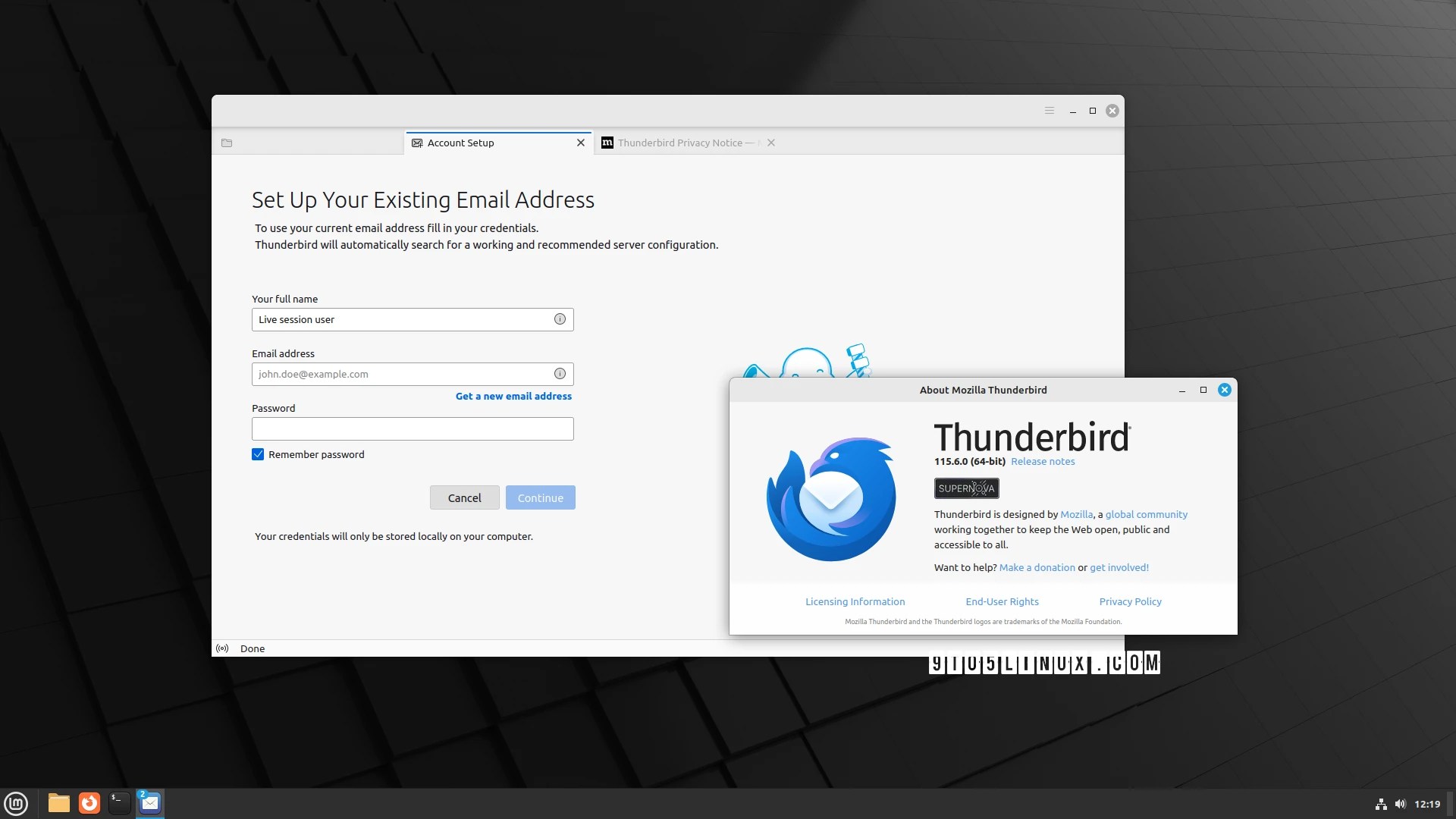 Linux Mint 22 Thunderbird