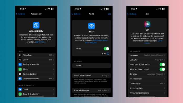 Ustawienia iOS 18 3