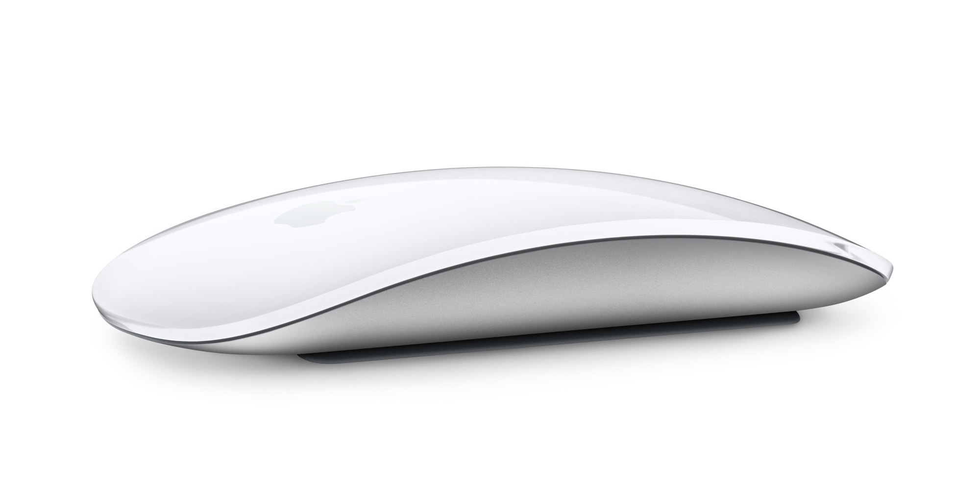 A white computer mouse on a white background