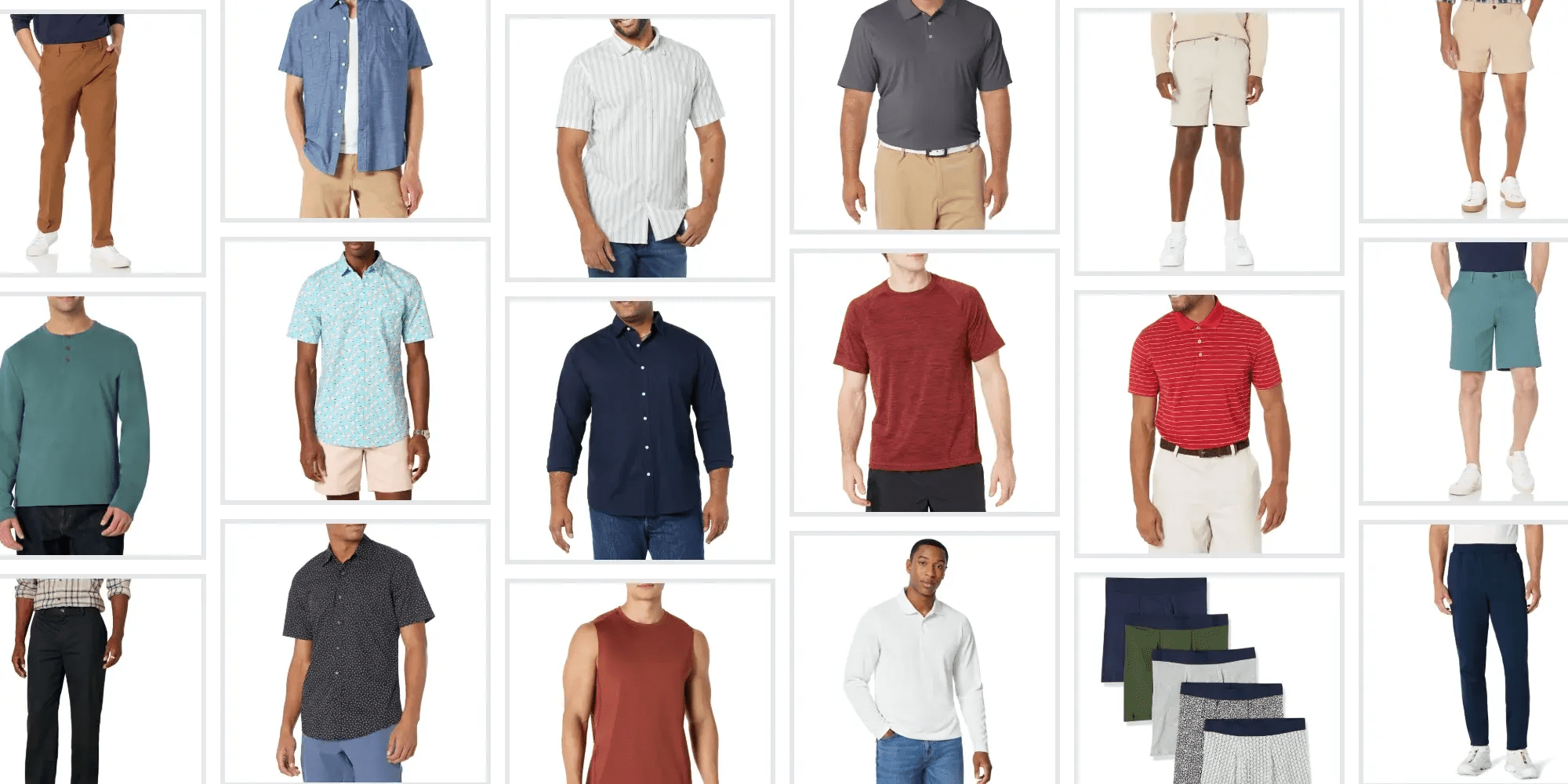 A collage of men's clothes