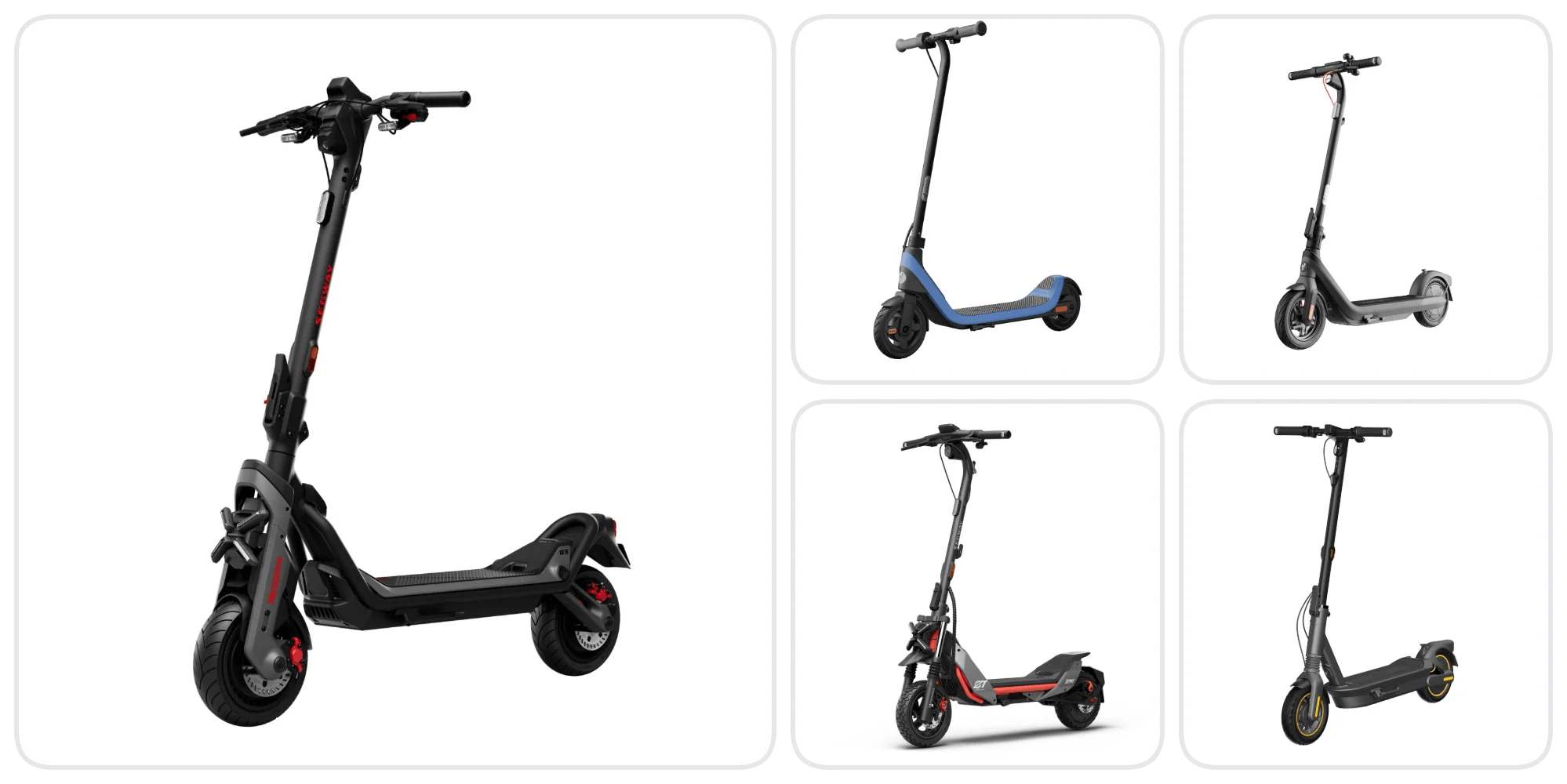 A collage of scooters