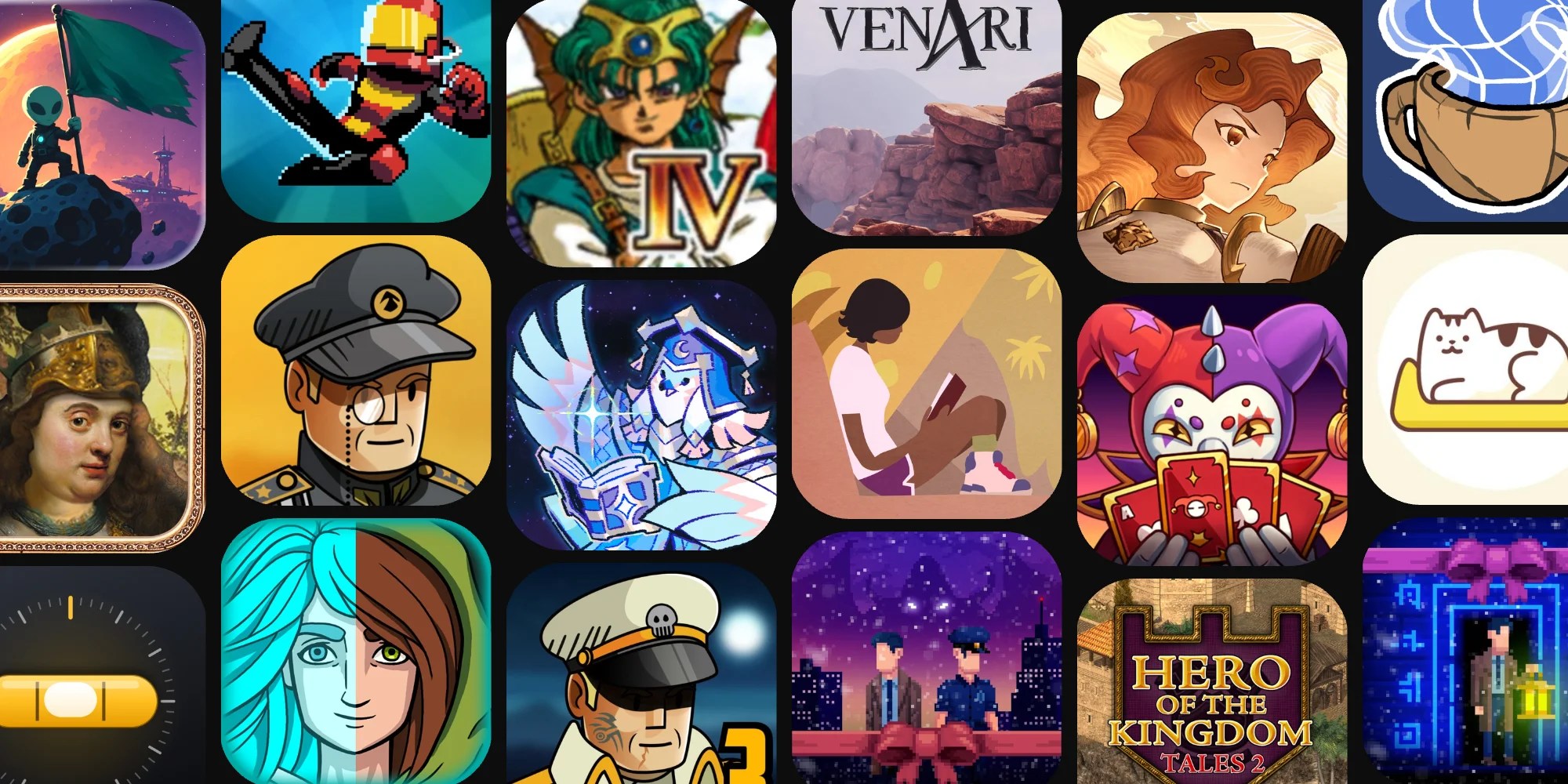A collage of images of characters