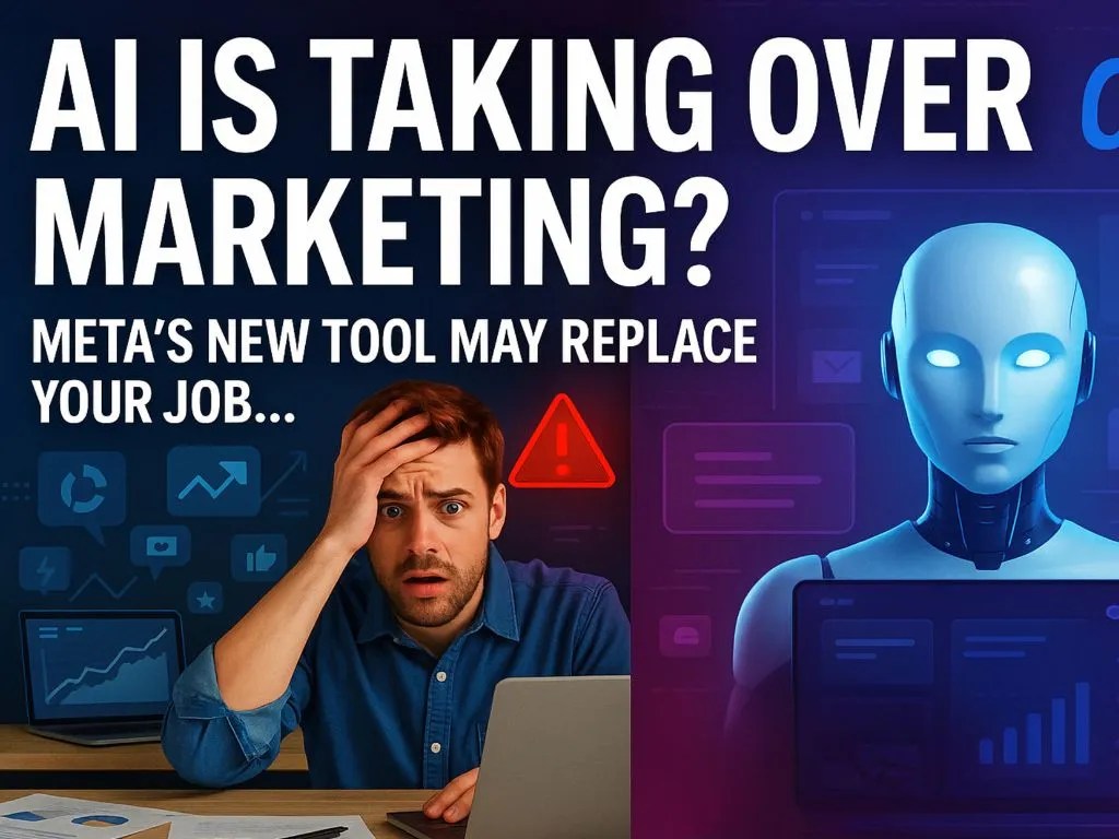 Meta's new AI advertising tools showcased in a bold headline about marketing automation