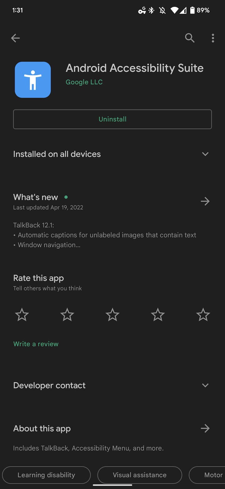 Google Play accessibility apps