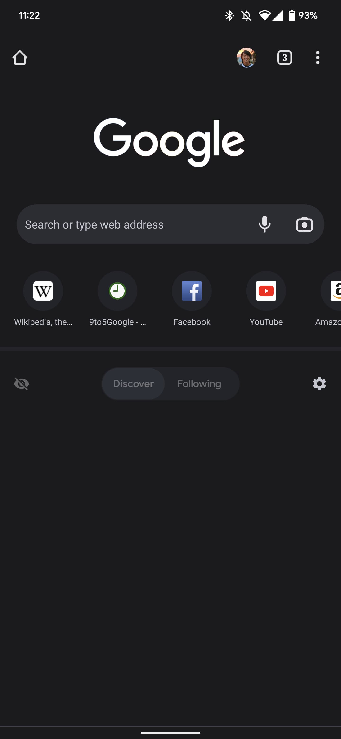 Chrome New Tab Page carousel