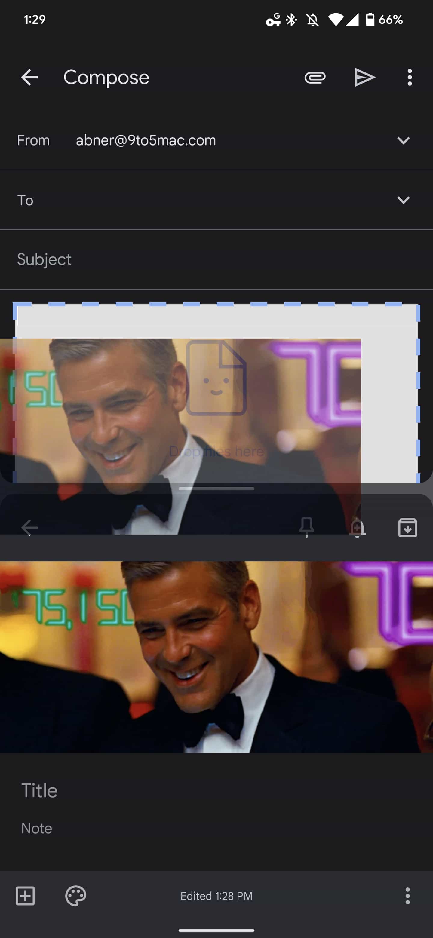 Google Keep drag images