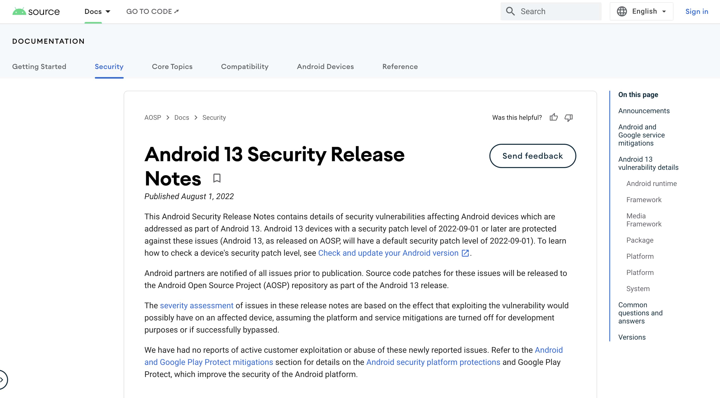 Android 13 launch
