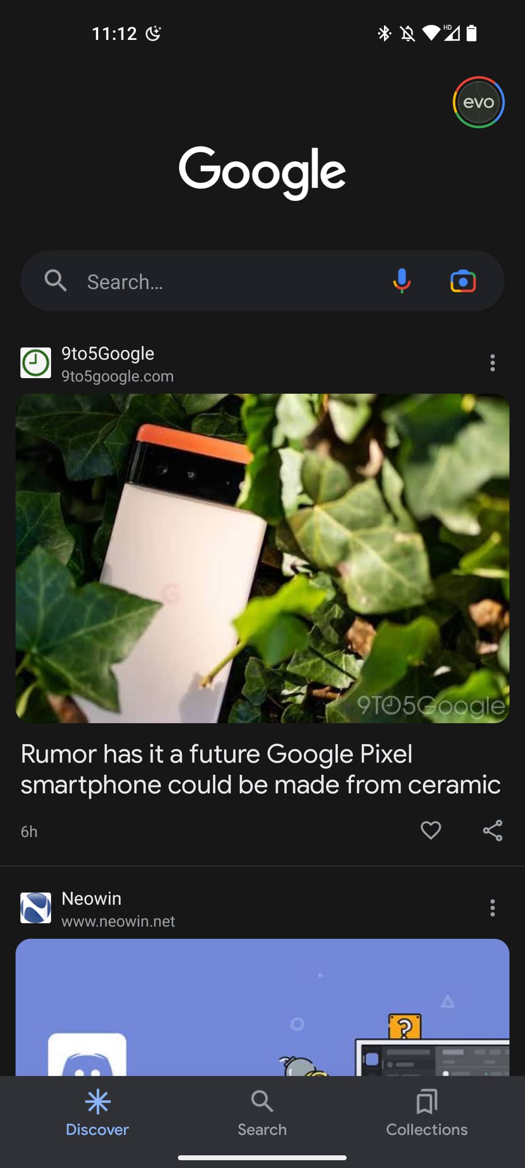 Google Search Discover large favicons