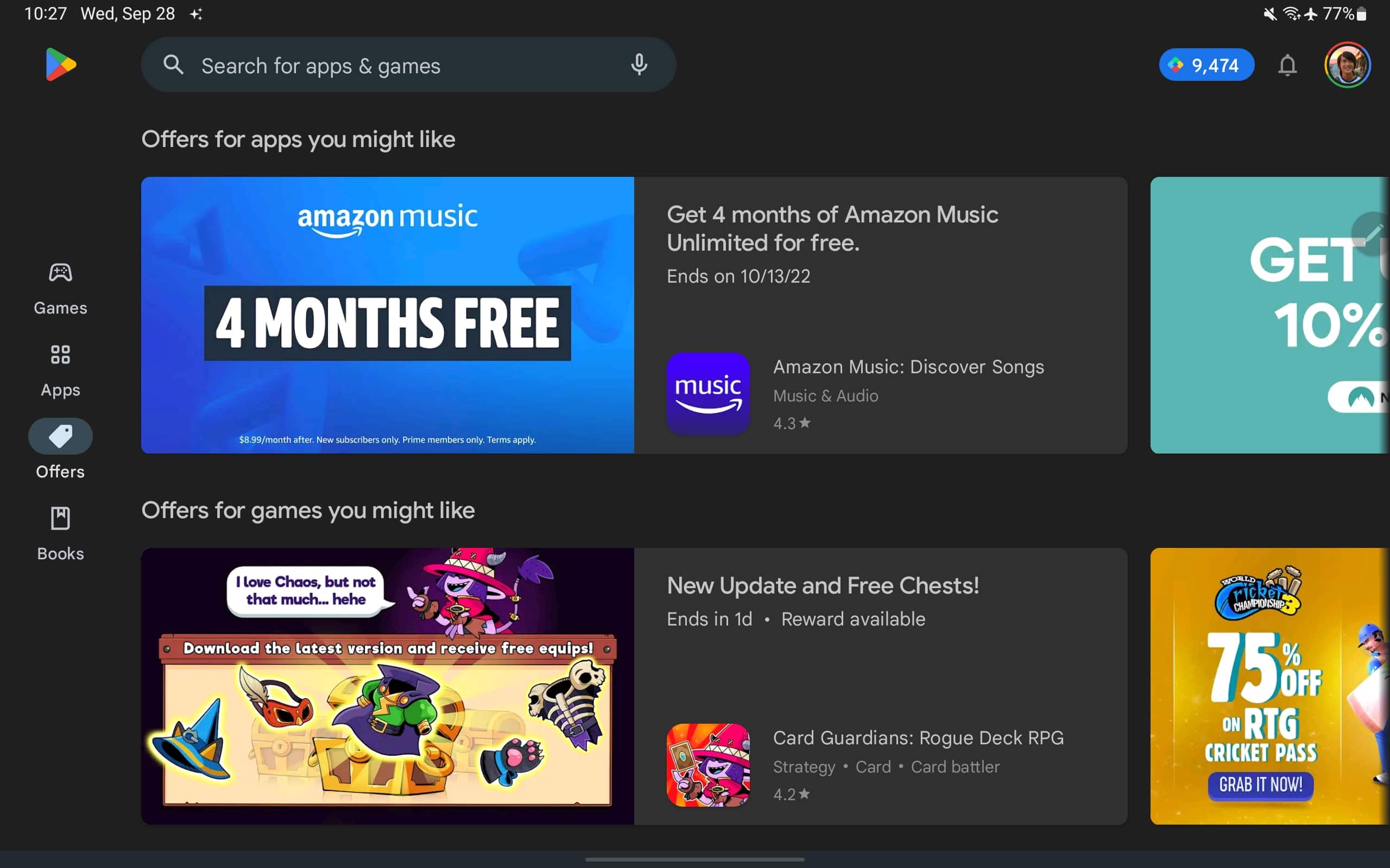 Google Play navigation rail
