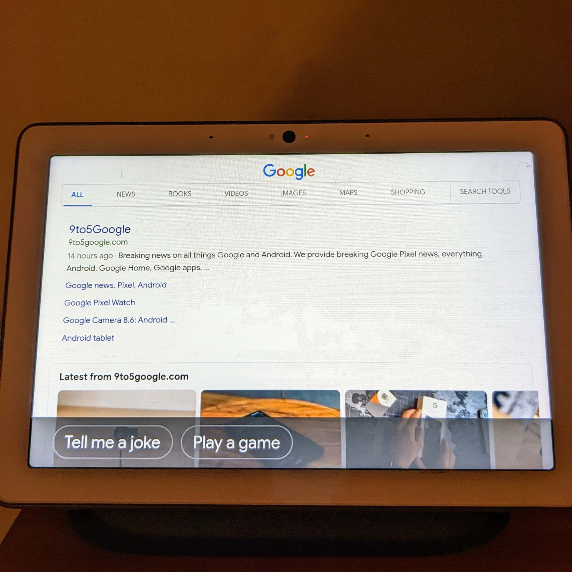 Nest Hub search