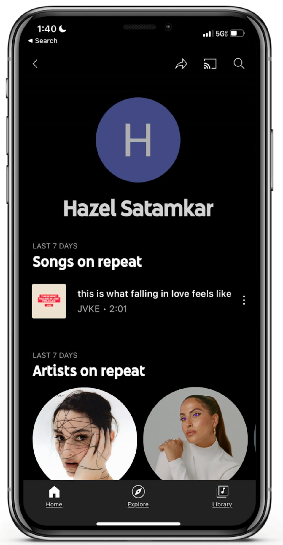 YouTube Music stats