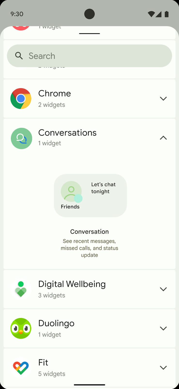 Android Conversations Widget