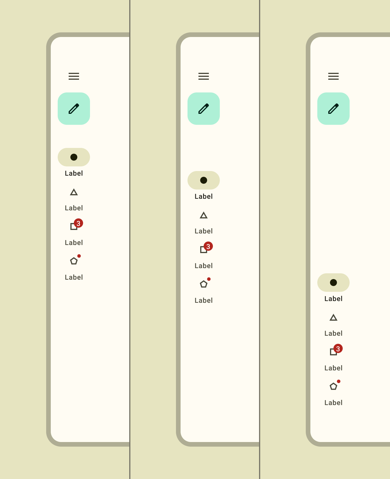 Google navigation rail
