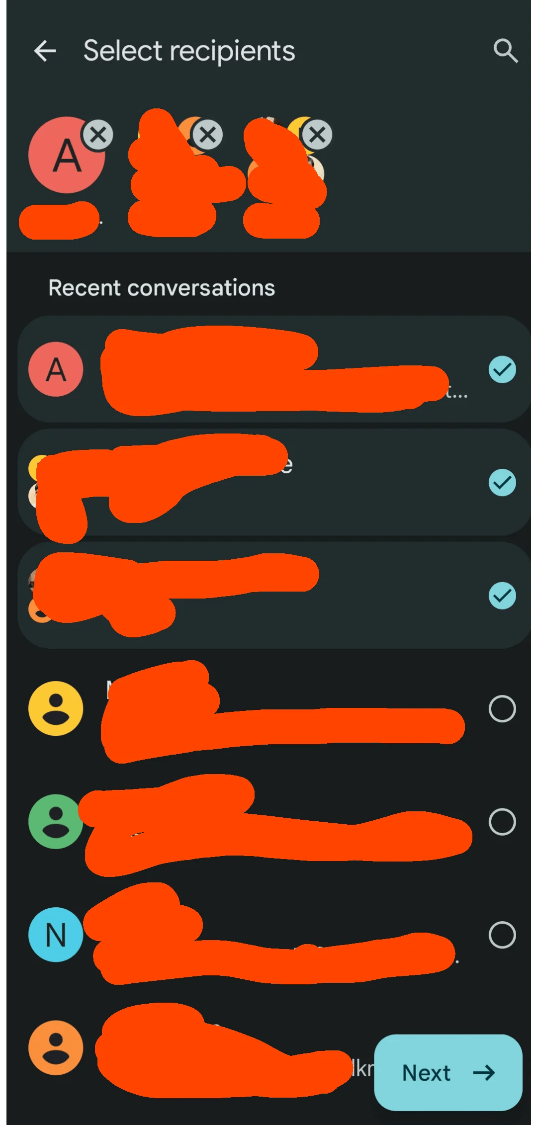 Google Messages forward