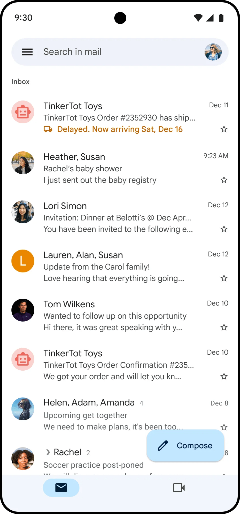 Gmail package tracking bump