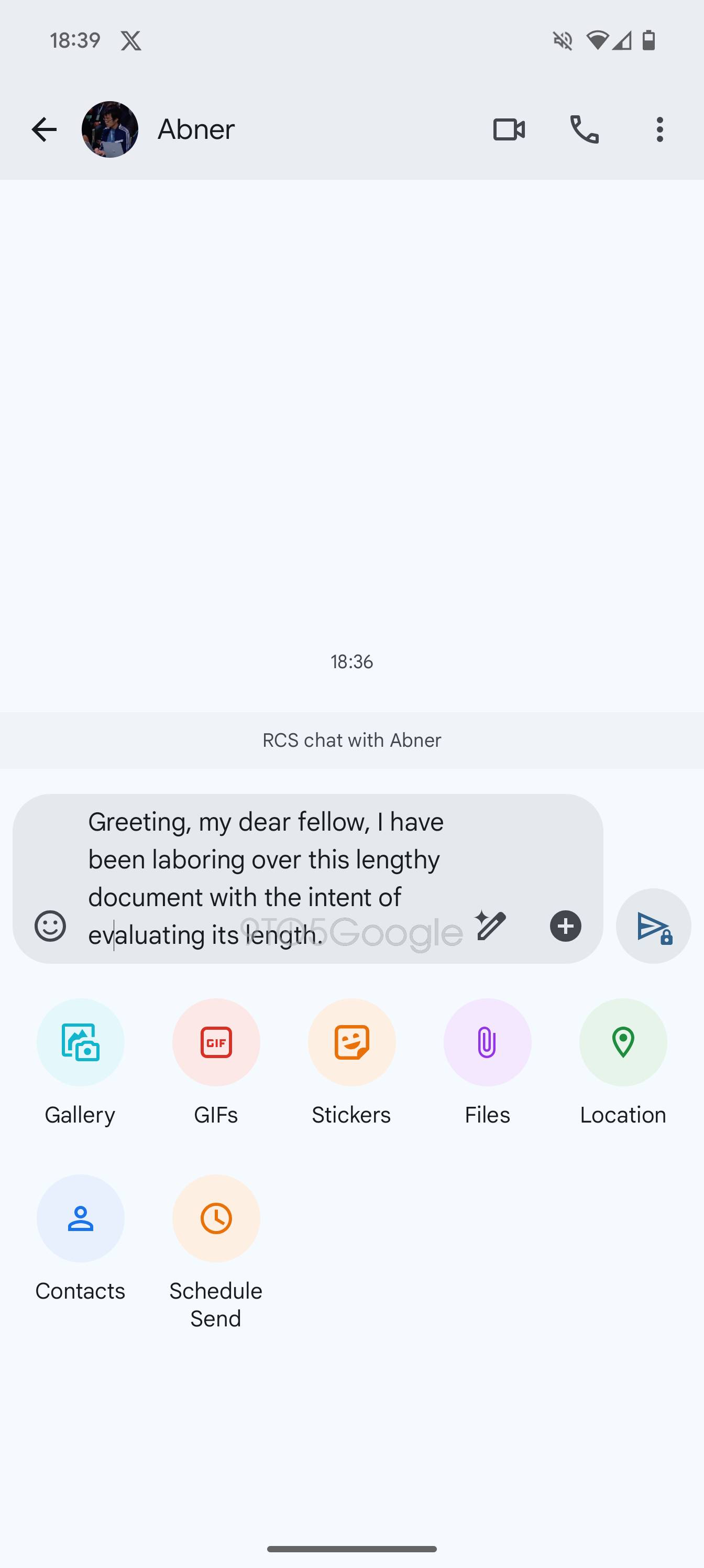 Google Messages single field