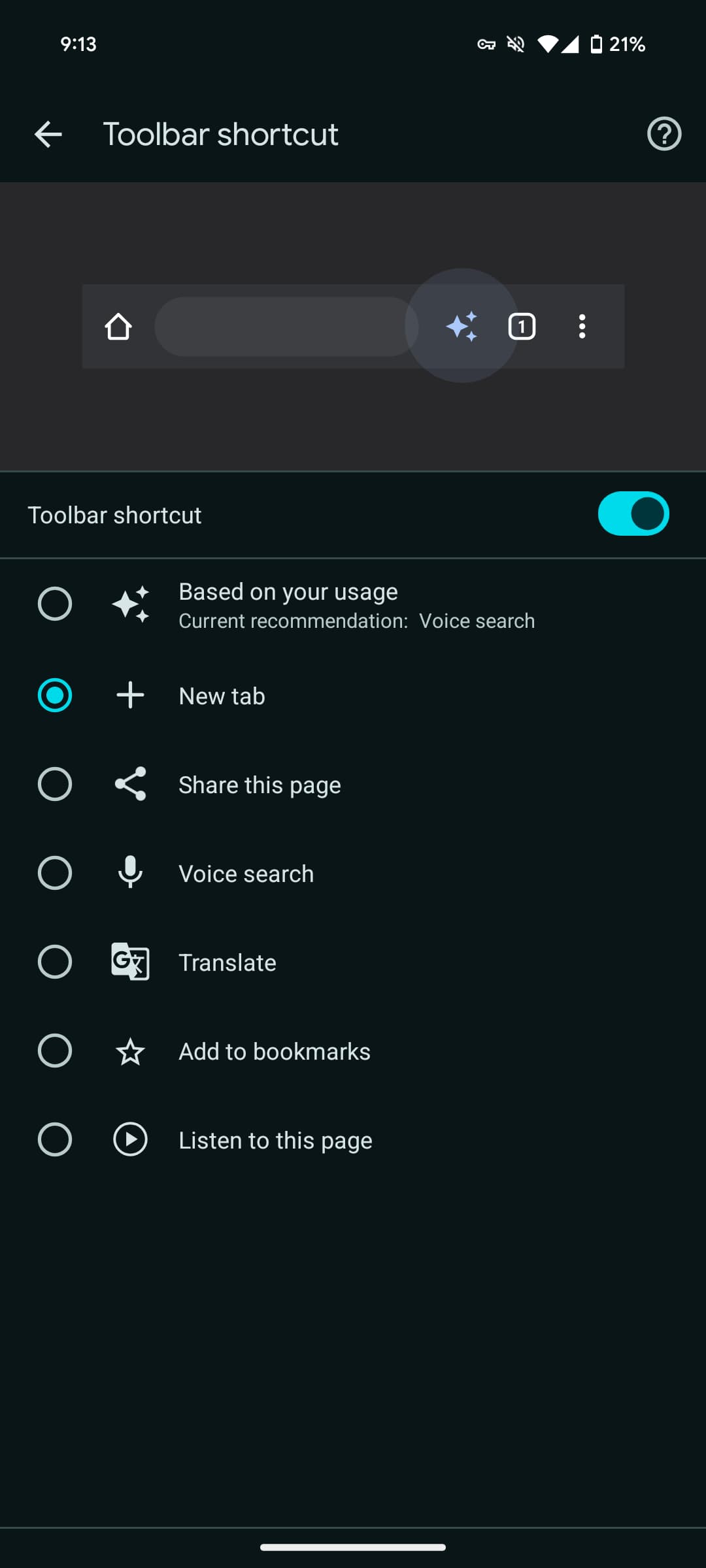 Chrome UI Android