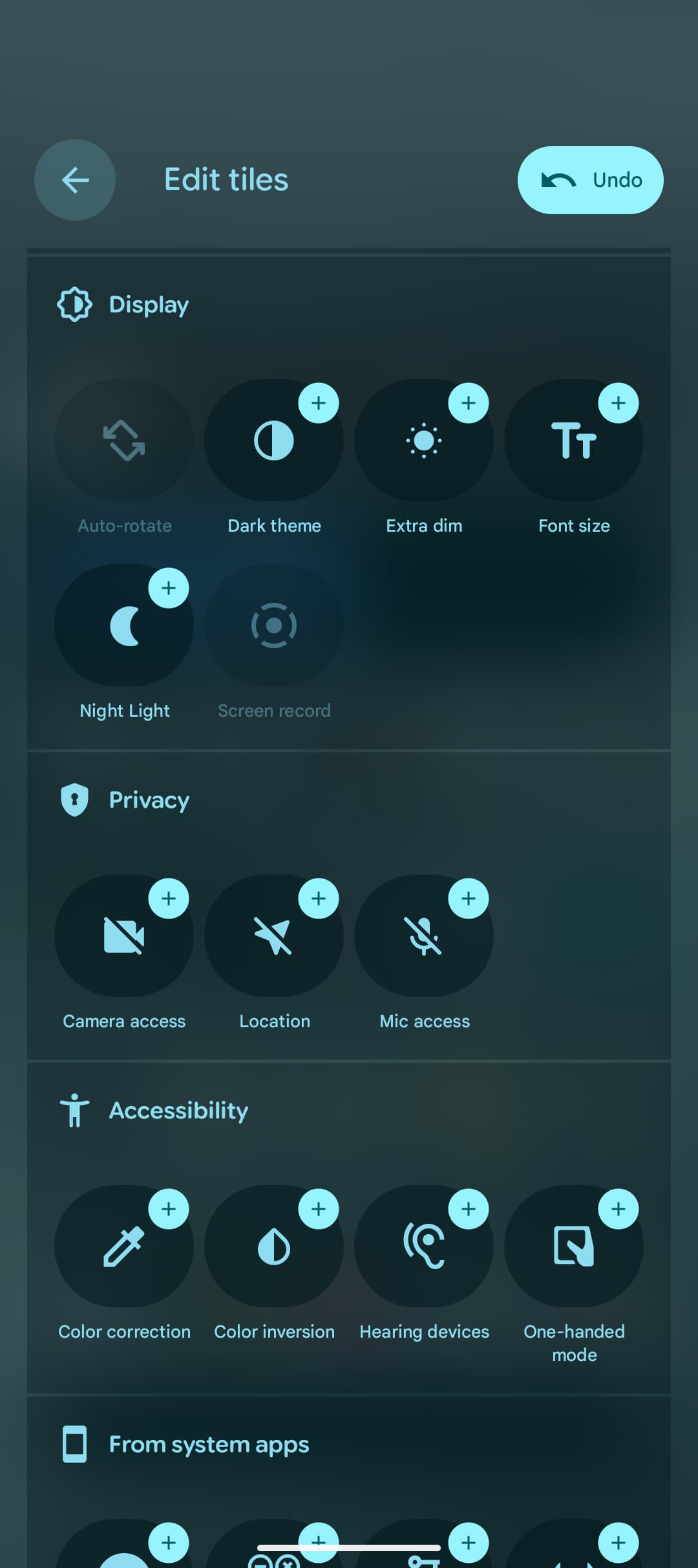 Android 16 QPR1 Quick Settings customize