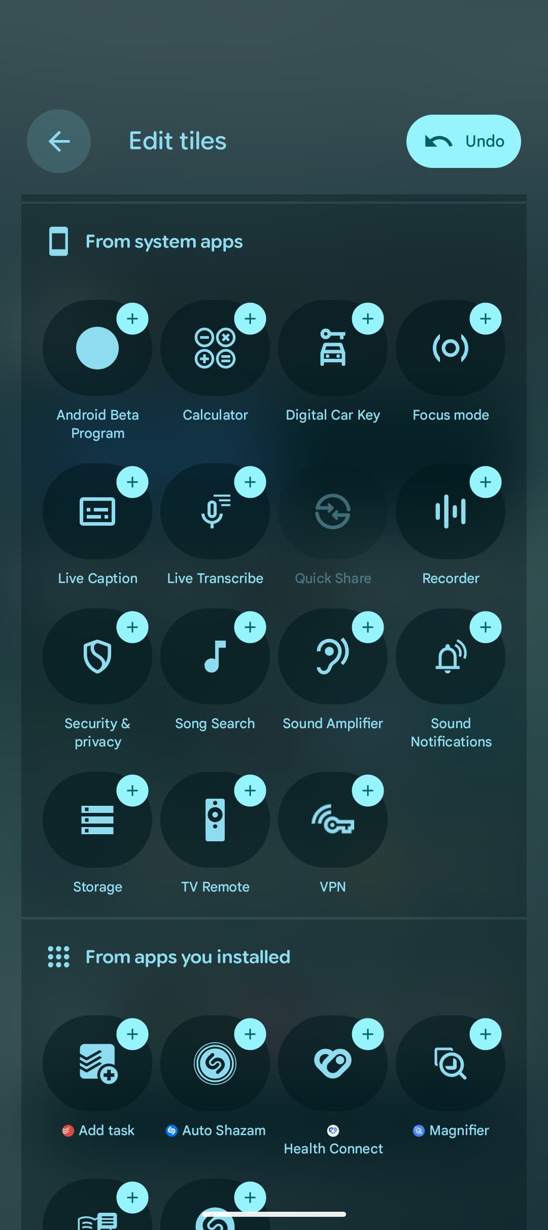 Android 16 QPR1 Quick Settings customize