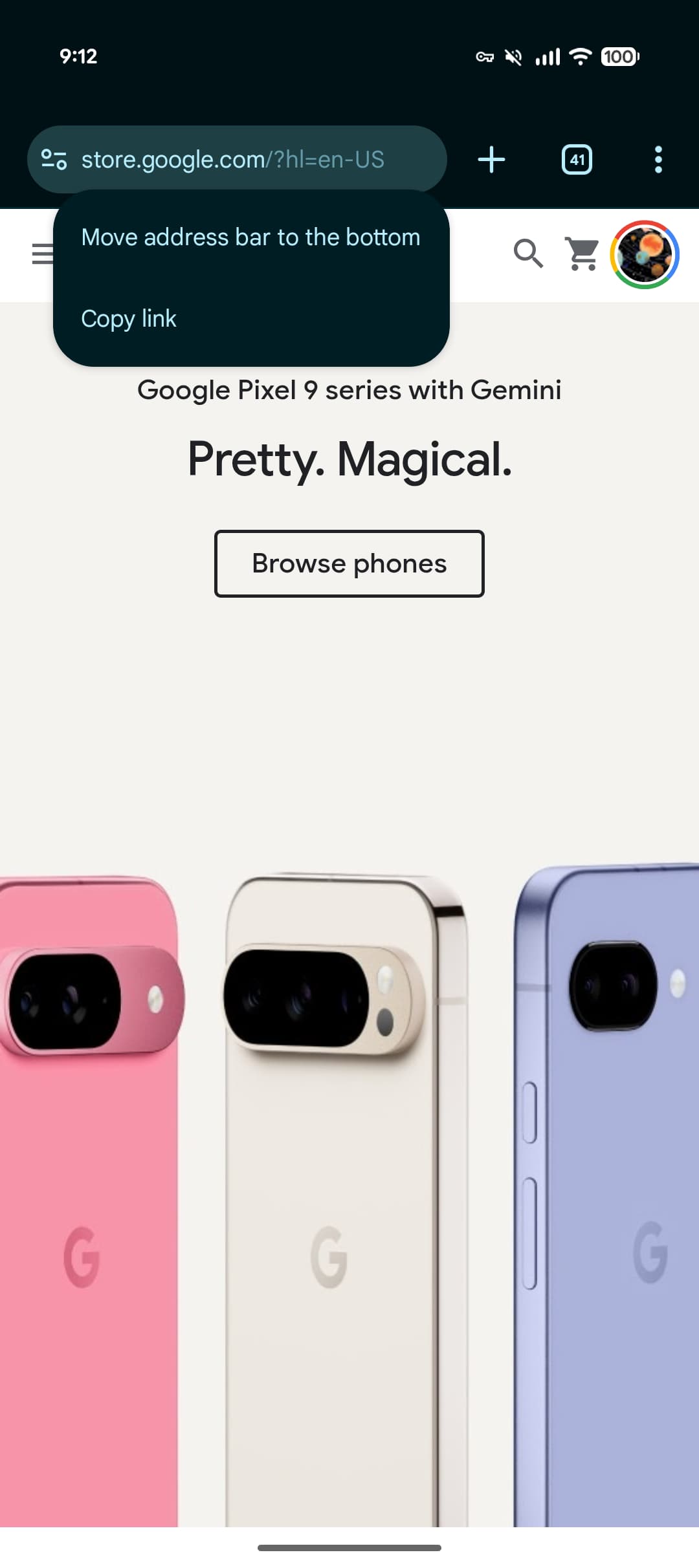 Chrome Android bottom bar