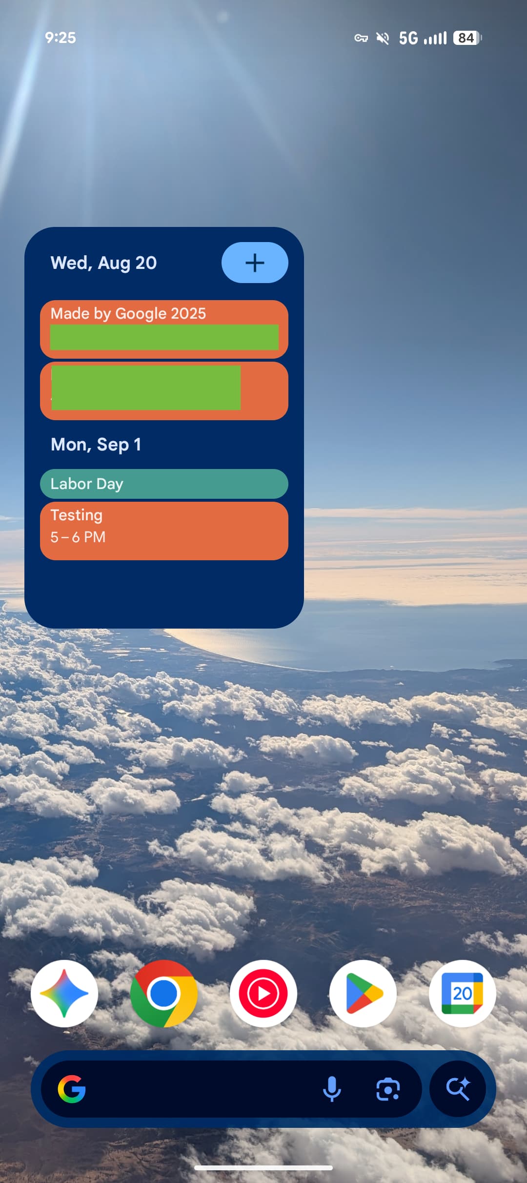Google Calendar M3 Expressive widget