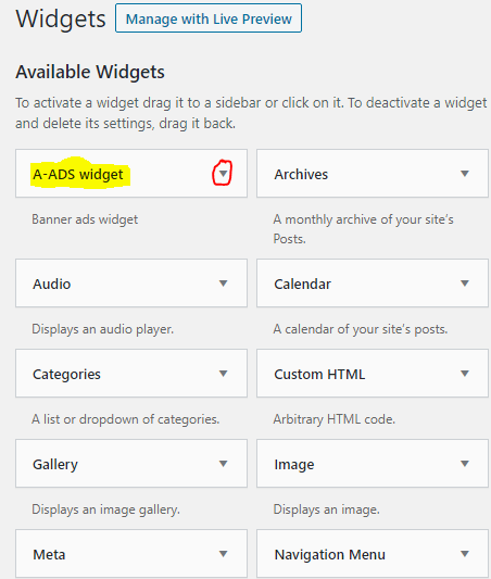 Easily upload ad images and ad code to your sidebar. A Ads Wordpress Plugin A Ads Blog