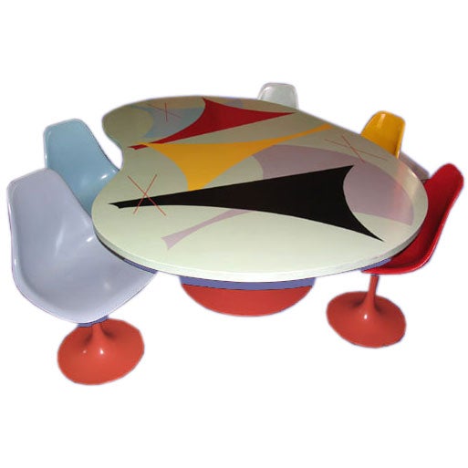1960's table and chairs from burke for sale at 1stdibs