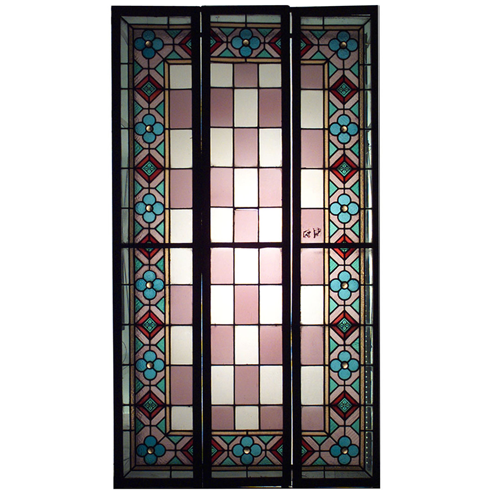 Set Of 3 English Arts And Crafts Stained Glass Windows For Sale At 1stdibs
