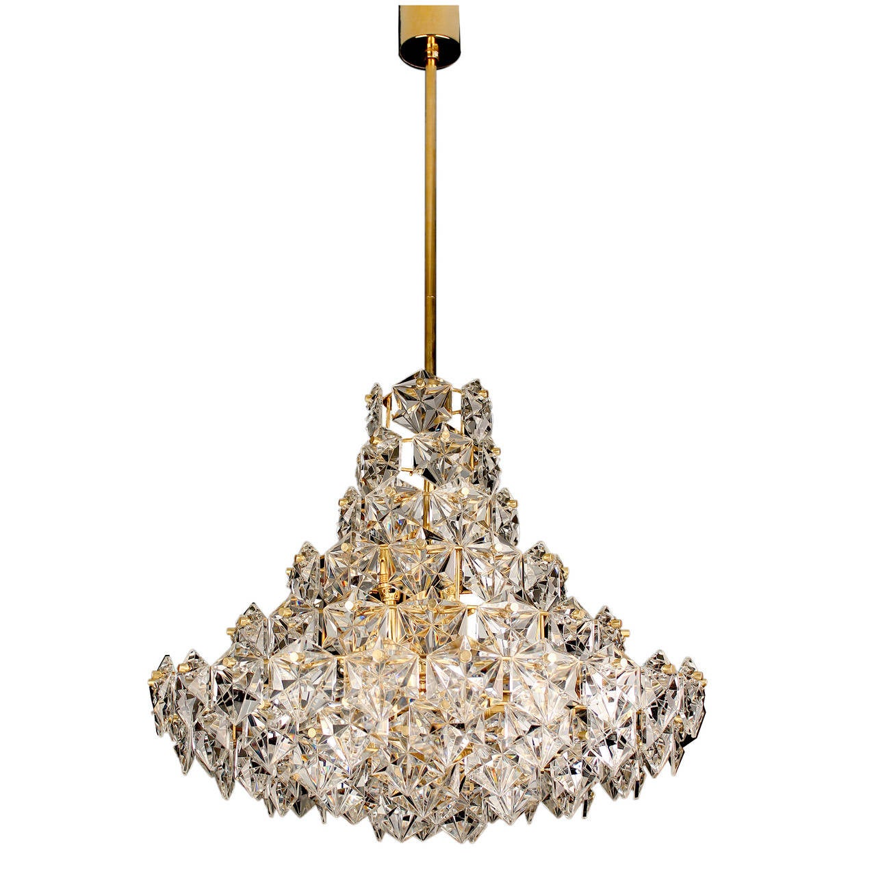 Do you have some gold jewelry lying around getting dusty and taking up space? Very Large Gold Plated Kinkeldey Crystal Chandelier For Sale at 1stdibs