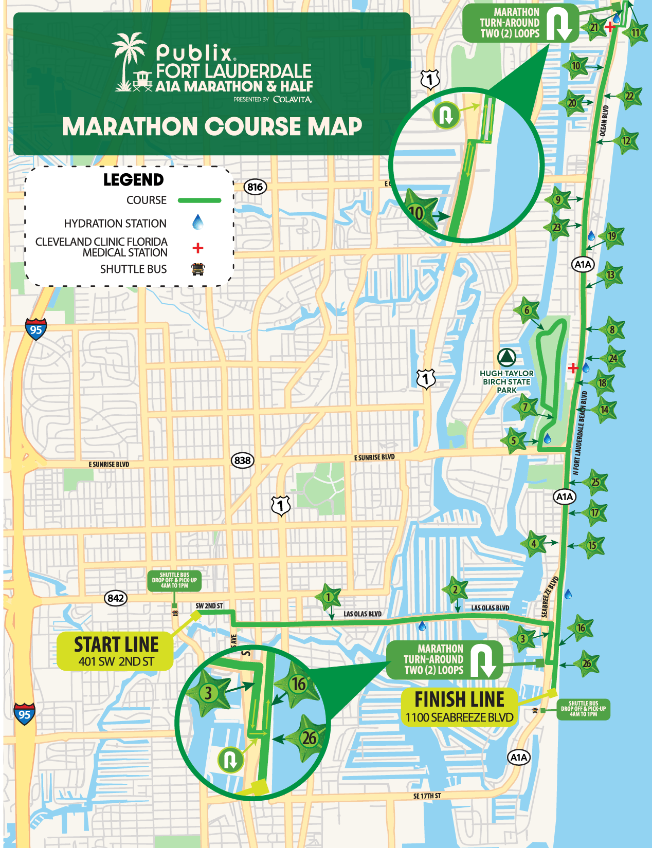 2026 A1A Marathon Map Fort Lauderdale A1A Marathon 2026 A1A Marathon Map 