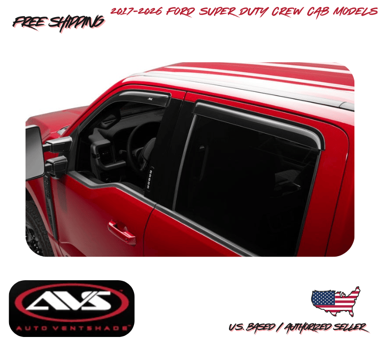 2017-2026 Ford F250 F350 F450 F550 Crew Cab AVS Window Vent Visors Rain Guard