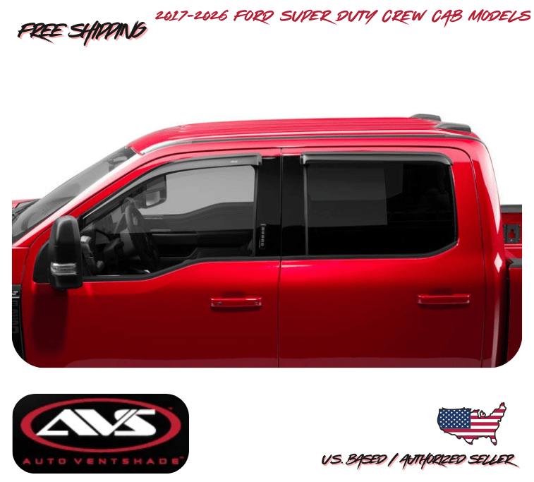 2017-2026 Ford F250 F350 F450 F550 Crew Cab AVS Window Vent Visors Rain Guard