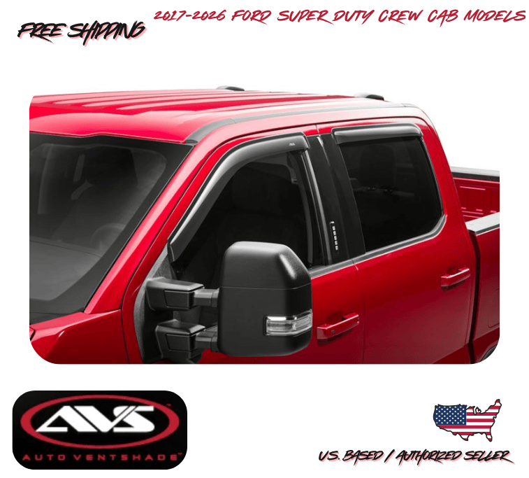 2017-2026 Ford F250 F350 F450 F550 Crew Cab AVS Window Vent Visors Rain Guard