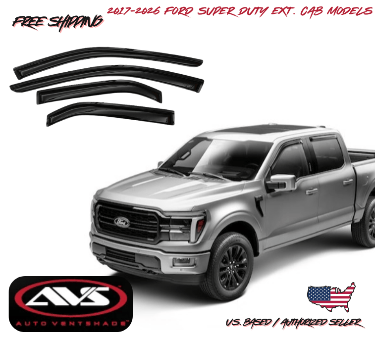 2017-2026 Ford F-250 Super Duty Extended Cab AVS Window Vent Visors Rain Guard