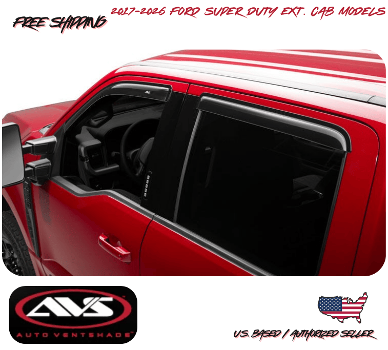 2017-2026 Ford F-250 Super Duty Extended Cab AVS Window Vent Visors Rain Guard