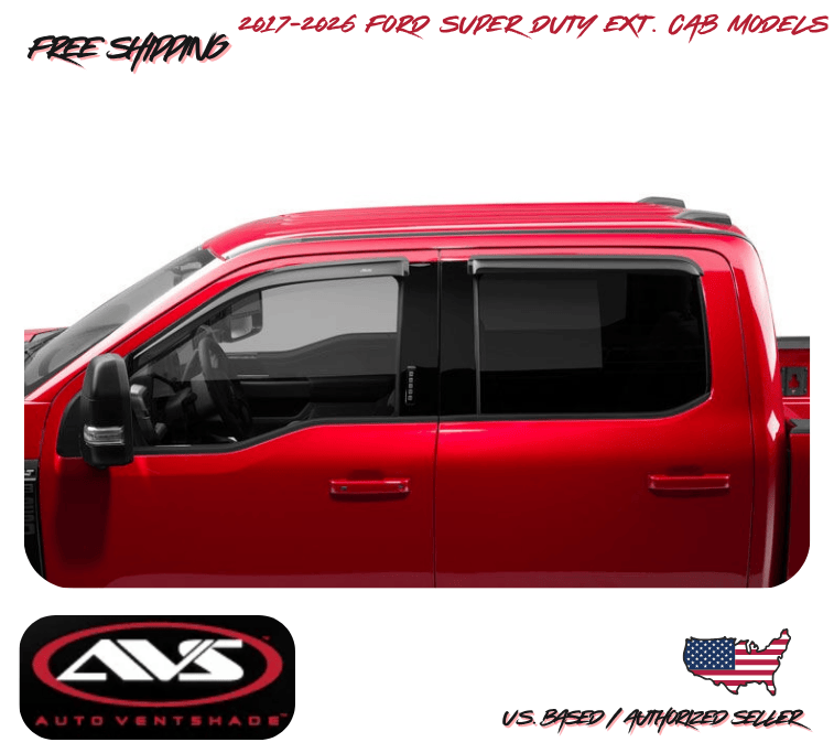 2017-2026 Ford F-250 Super Duty Extended Cab AVS Window Vent Visors Rain Guard