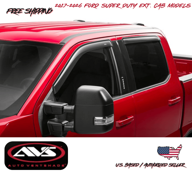 2017-2026 Ford F-250 Super Duty Extended Cab AVS Window Vent Visors Rain Guard