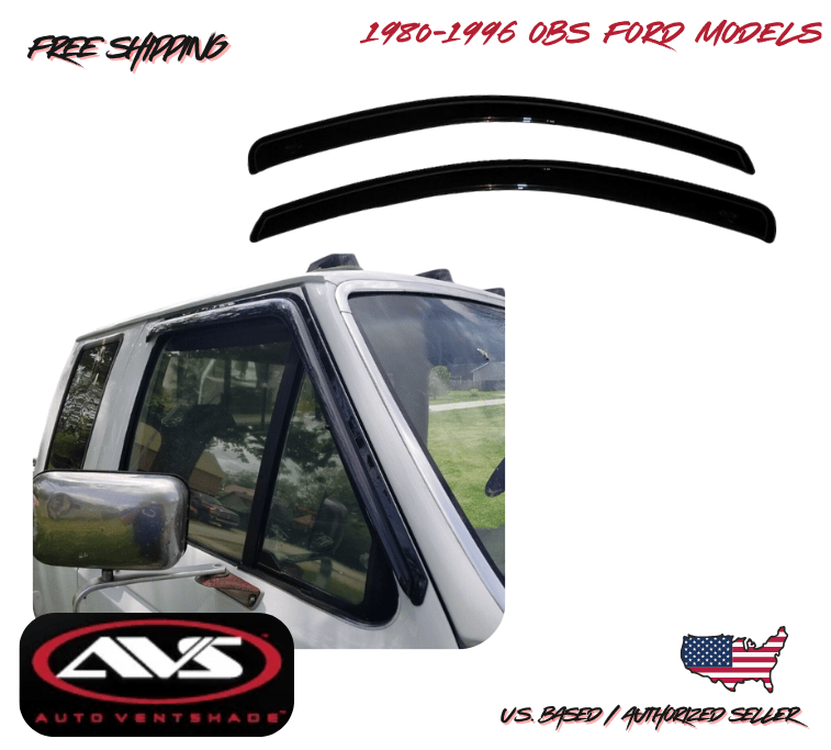 1980-1996 OBS Ford F150 F250 F350 AVS Window Vent Visors Rain Guard Deflector