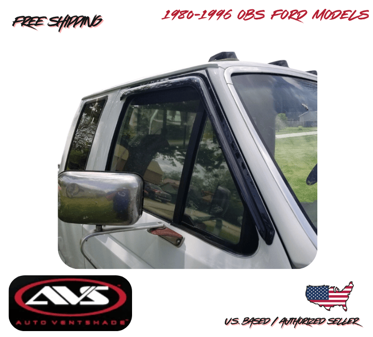 1980-1996 OBS Ford F150 F250 F350 AVS Window Vent Visors Rain Guard Deflector